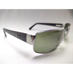 Ray-Ban RB3189 Leather II 004/9A 61mm Silver Metal Wrap Frames Only Italy